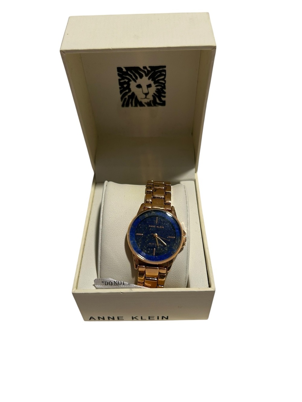 Anne Klein Rose Gold Bracelet Watch with Blue Dial